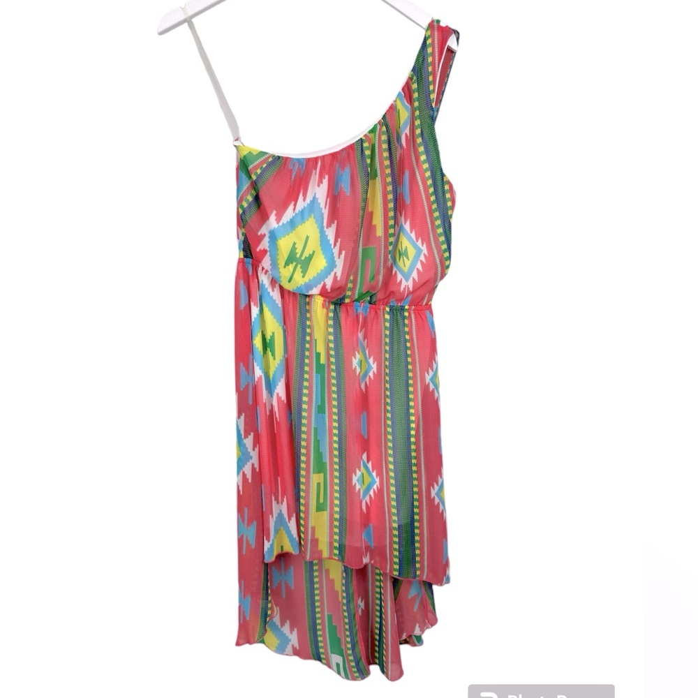 Aztec NWT One Shoulder High Low Hem Dress NEW Medium